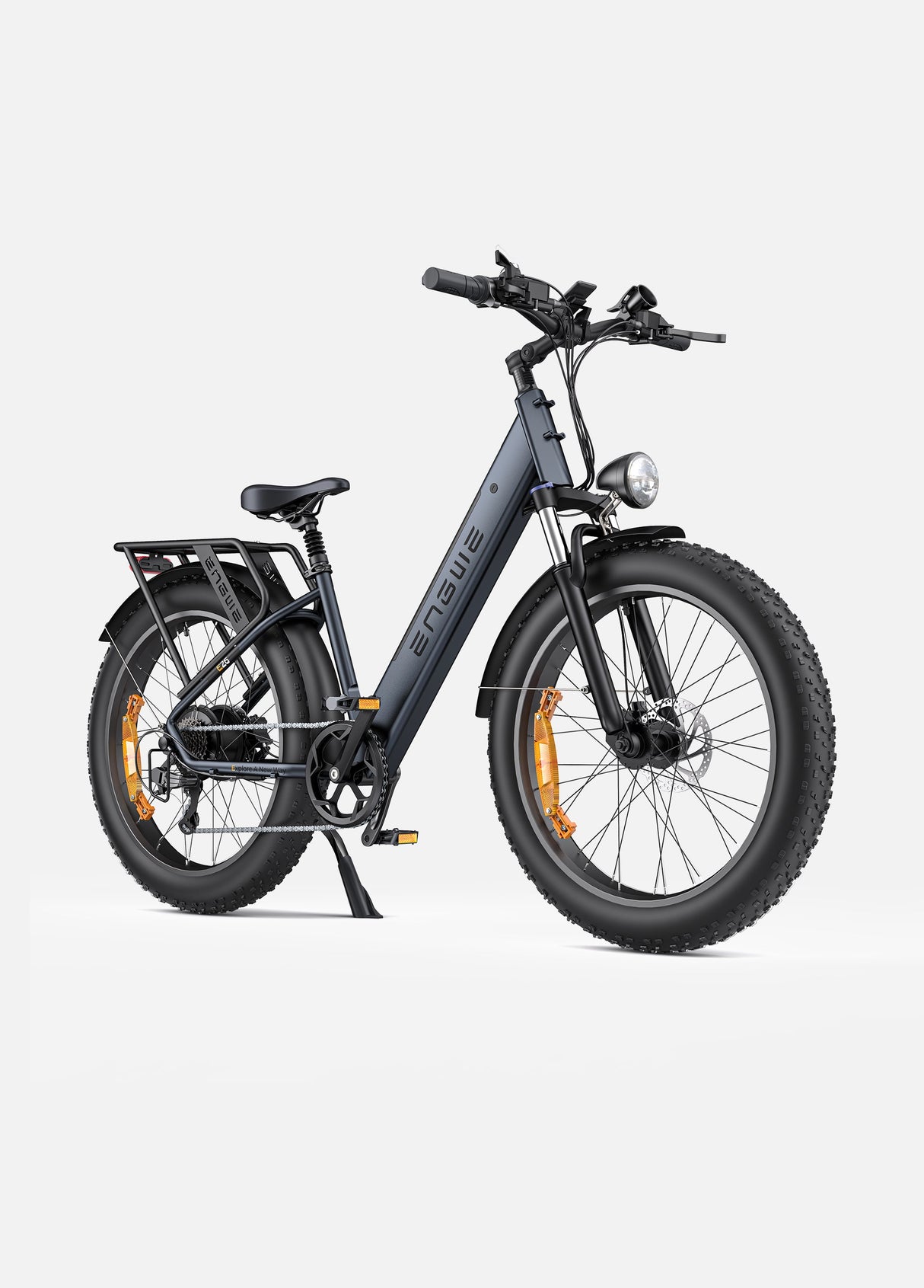 una fat bike elettrica nera engwe e26