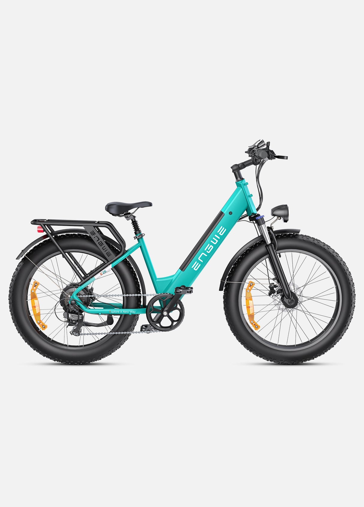 una bici elettrica fat bike verde engwe e26