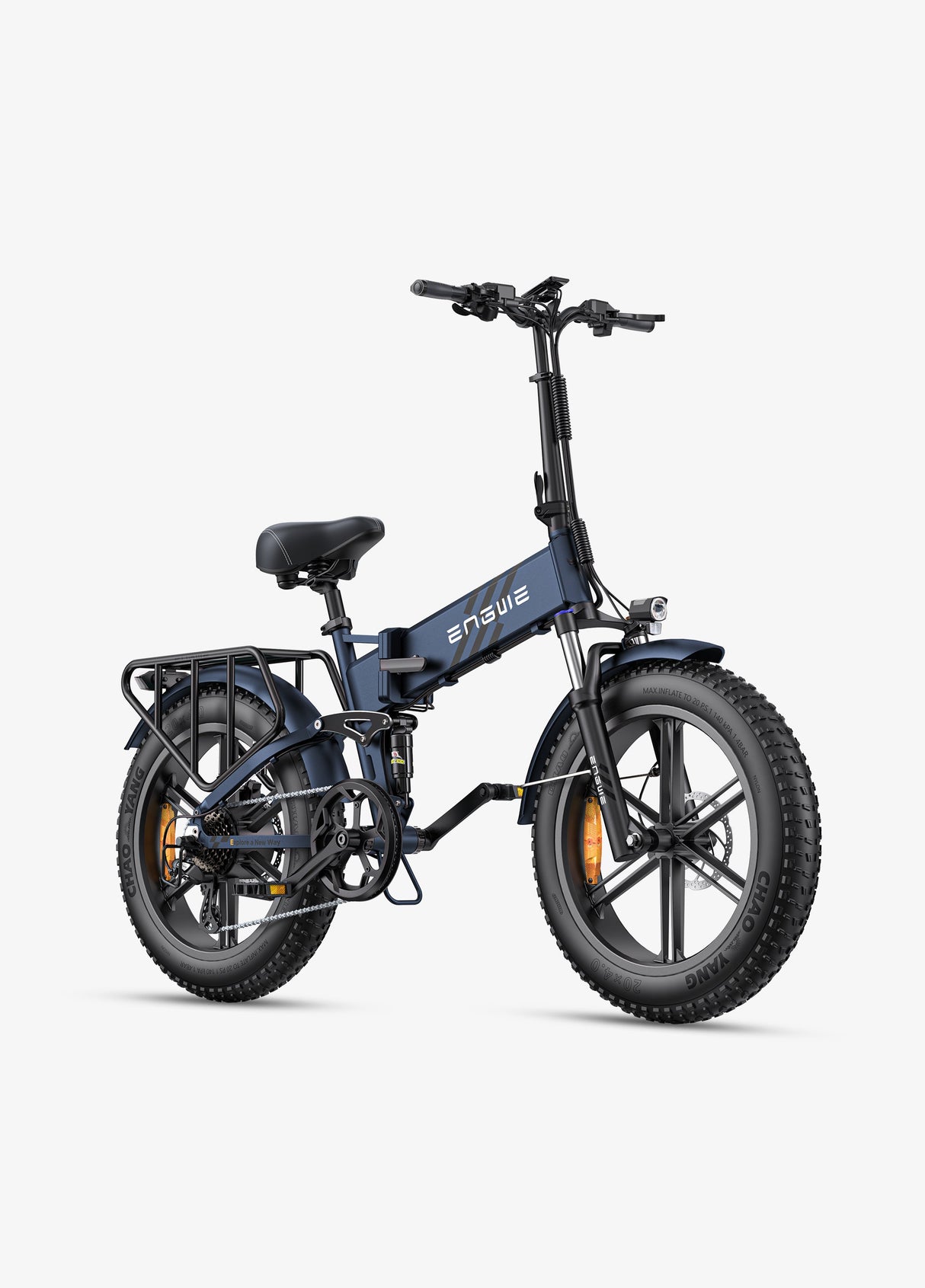 una fat bike pieghevole blu notte engwe engine pro 2.0