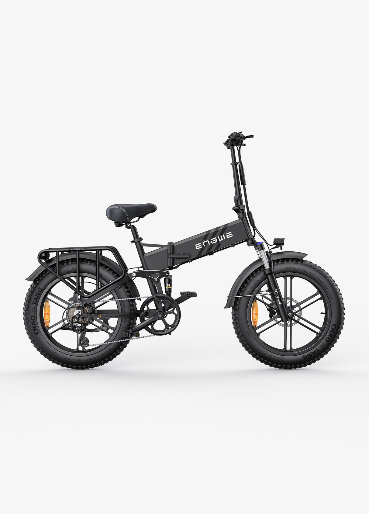 una fat bike elettrica pieghevole engwe engine pro 2.0 nera spaziale