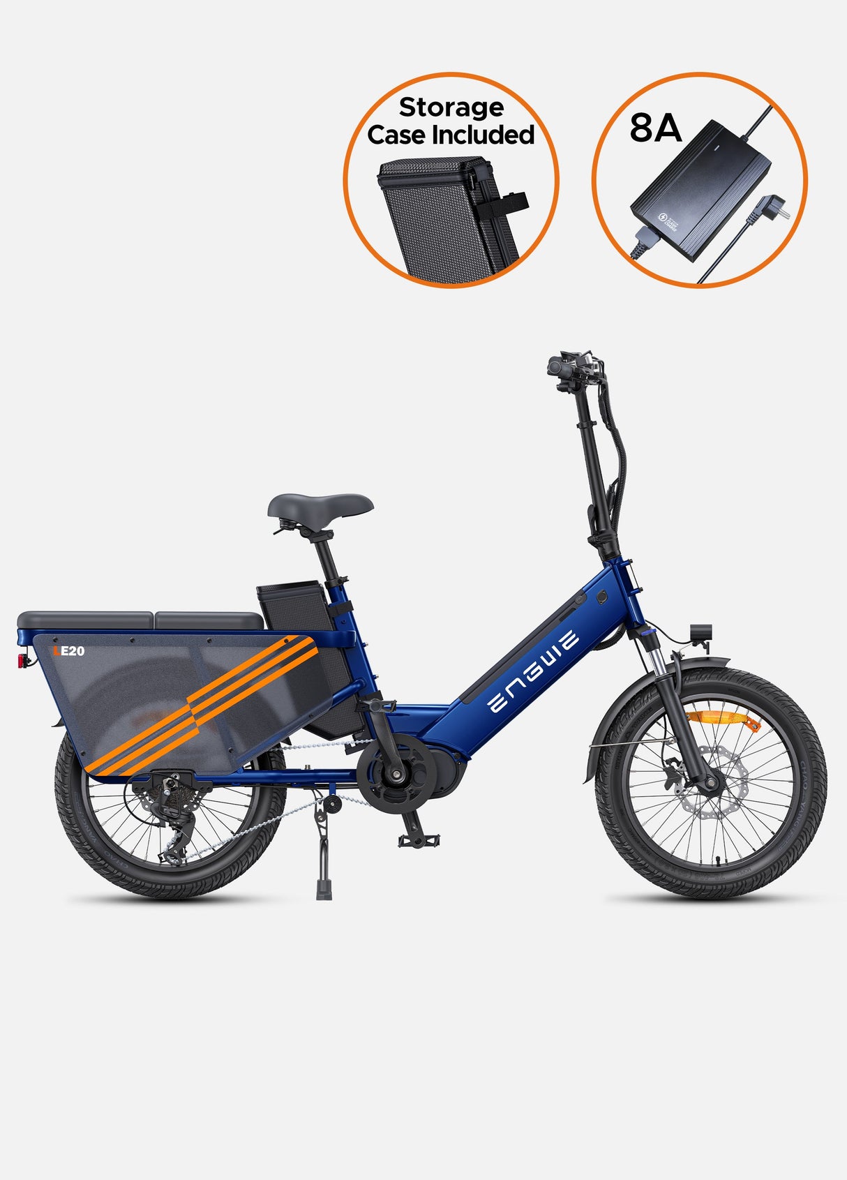 longest distance electric bicycle engwe le20 with storage case and 8A fast charger