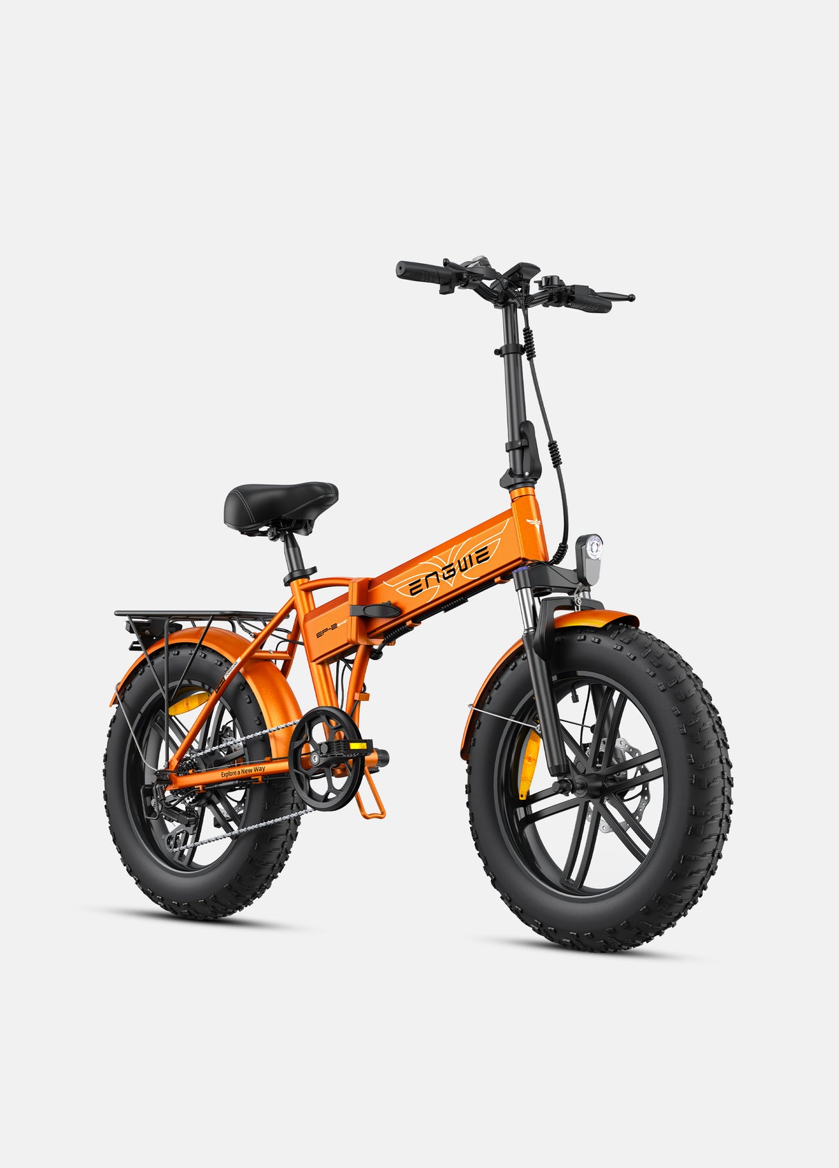 an organge engwe ep-2 boost bici pieghevole pedalata assistita
